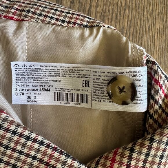 Mango Plaid Crop Dressy Pant - Picture 6 of 6